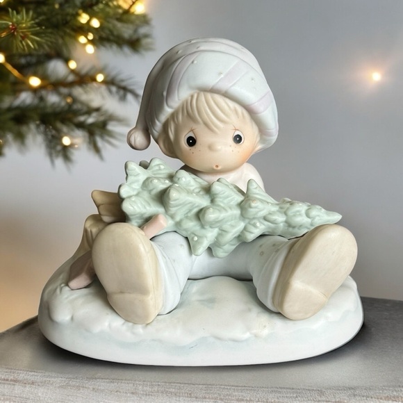 Vintage 1989 Precious Moments “Don’t Let the Holidays get you Down” Figurine - Picture 1 of 10